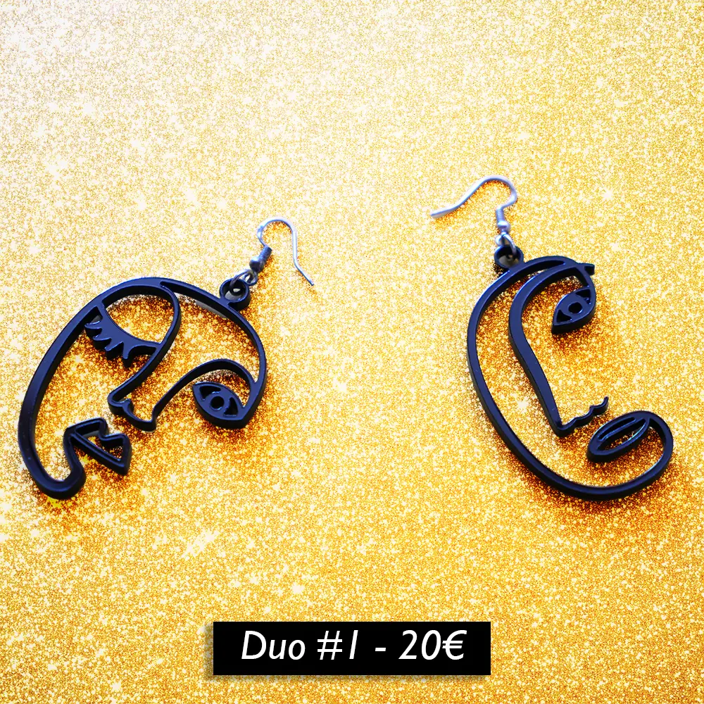 Duo#1 boucle oreille noire