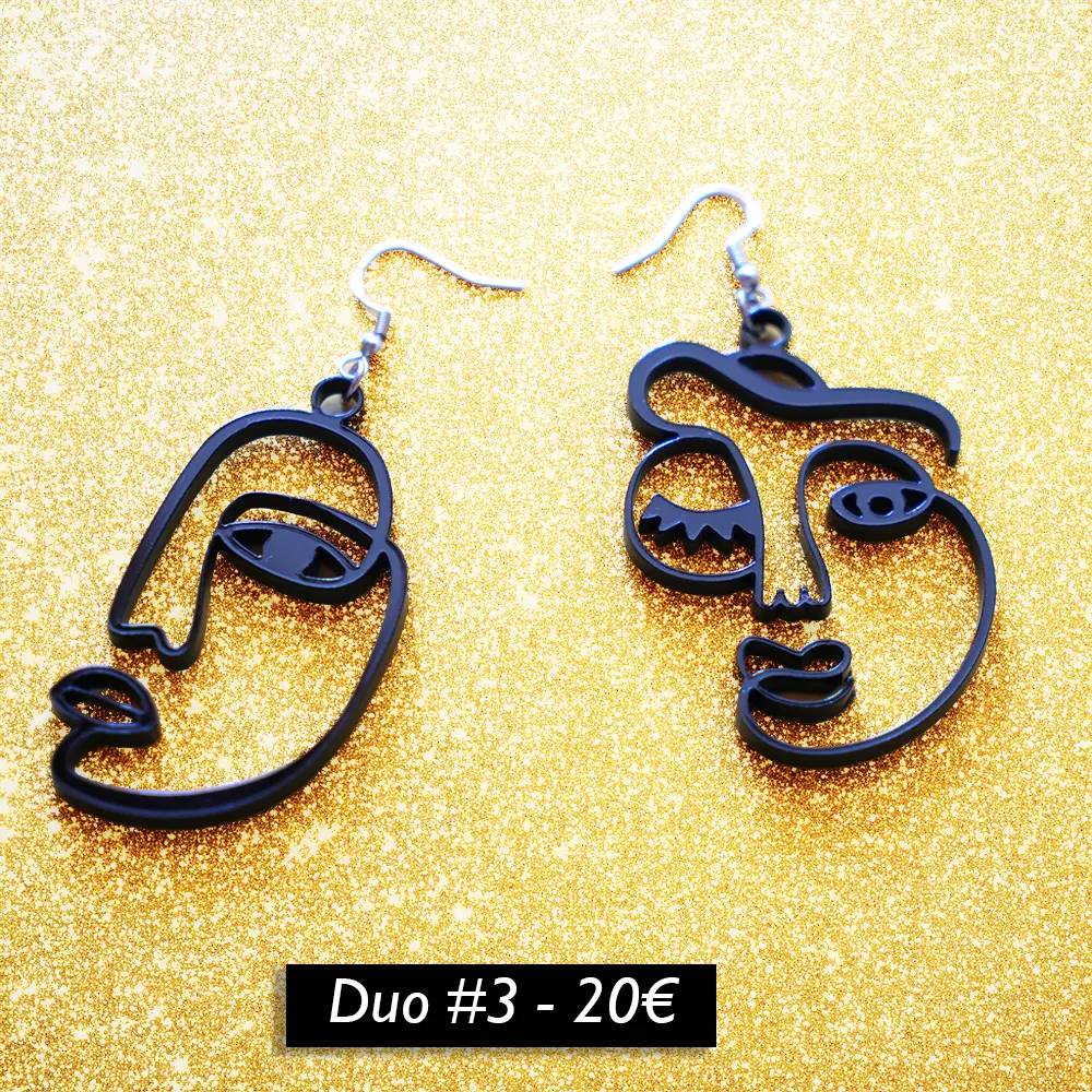 Duo#3 boucle oreille noire